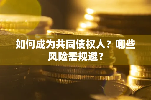 武汉如何成为共同债权人？哪些风险需规避？